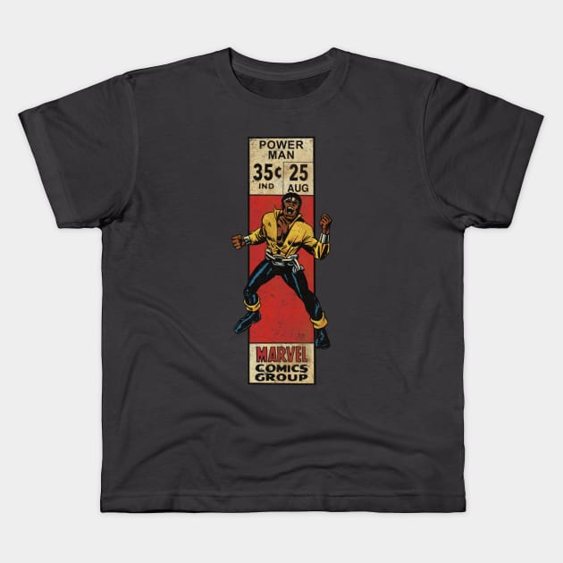 Power Man corner box Kids T-Shirt by ThirteenthFloor